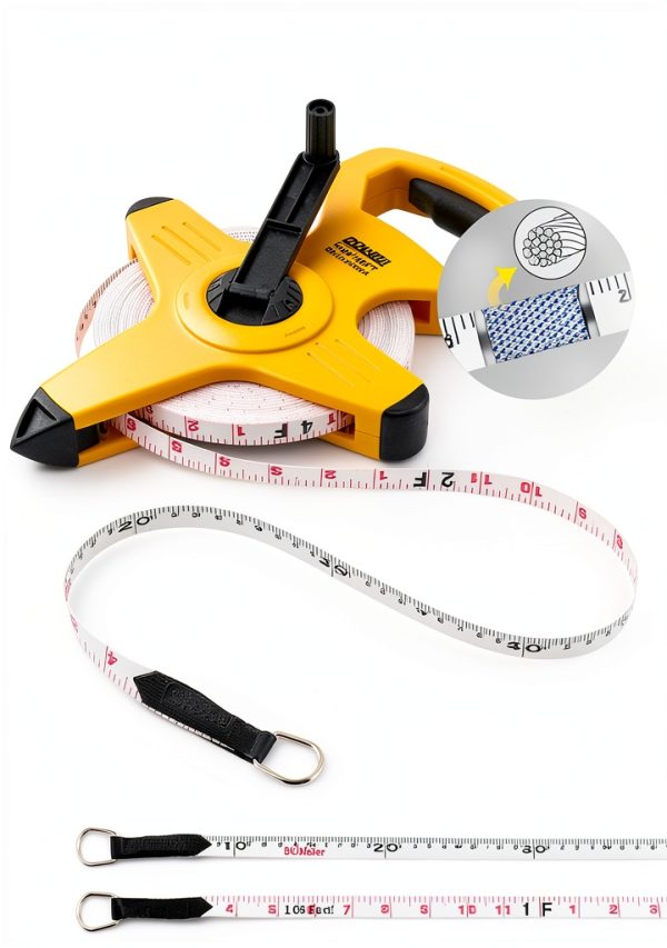 DOWELL Open Reel Tape Measure 165ft Fiberglass Tape Reel Fast Back-4
