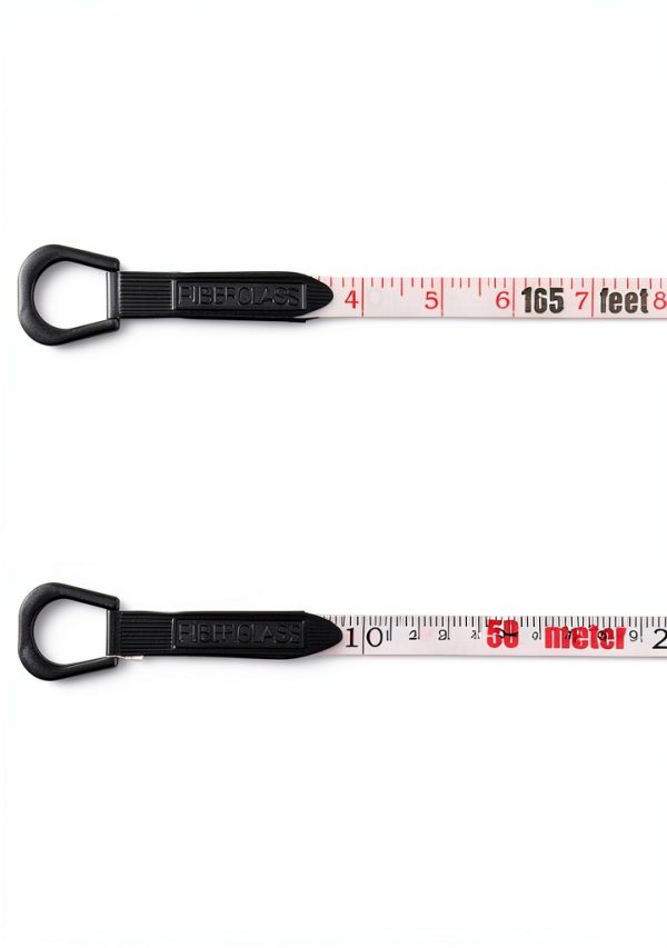 Fiberglass Tape Measure QWORK 1/2" x 164' Dual‑Side Reel Orange 2 Pack-4