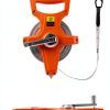 Fiberglass Tape Measure QWORK 1/2" x 164' Dual‑Side Reel Orange 2 Pack-5
