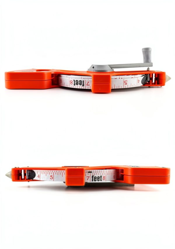 Fiberglass Tape Measure QWORK 1/2" x 164' Dual‑Side Reel Orange 2 Pack-1