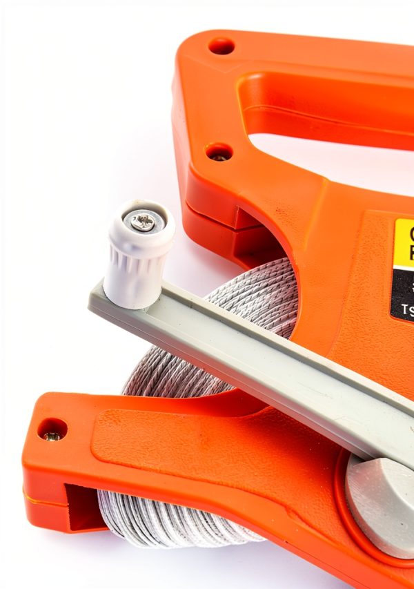 Fiberglass Tape Measure QWORK 1/2" x 164' Dual‑Side Reel Orange 2 Pack-2
