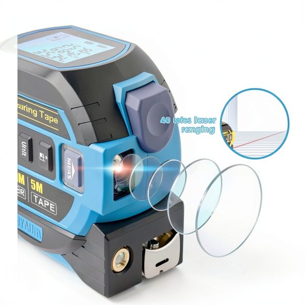 Almighty Ruler 3-in-1 Measuring Tape LCD 16ft Rangefinder Yellow-3