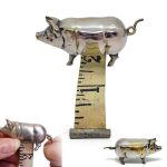 Antique-Inspired Pig Mini Tape Measure Vintage Brass Sewing Tool-0