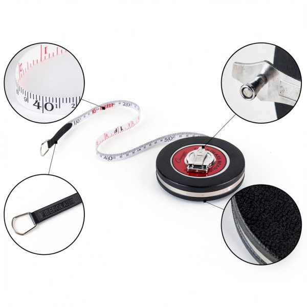 Champion Sports Closed Reel Measure Tape 165 ft Fiberglass Hand Crank-2
