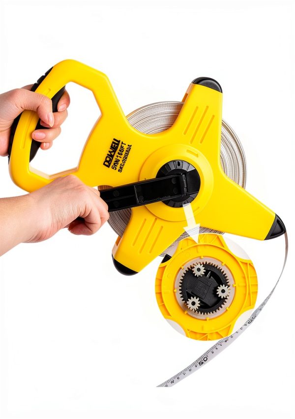 DOWELL Open Reel Tape Measure 165ft Fiberglass Tape Reel Fast Back-3
