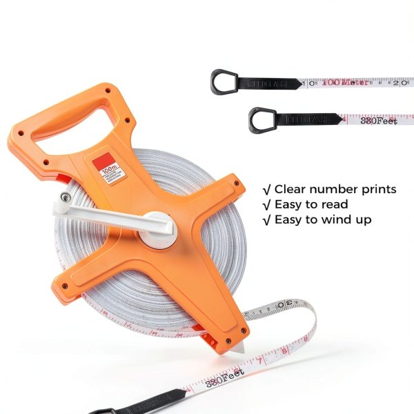 Open Reel Tape Measure Toyosport 100m 330ft Dual Sided Measuring Tape-2
