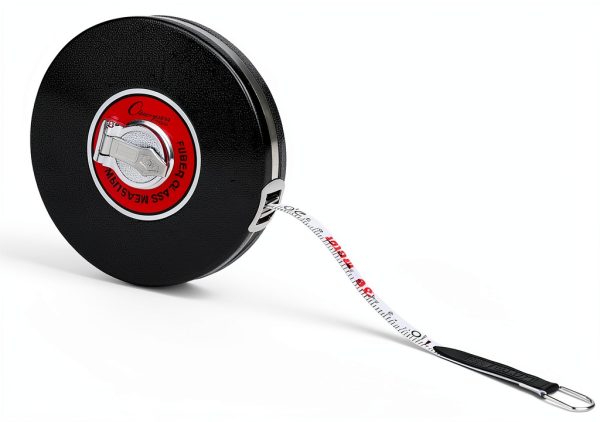 Champion Sports Closed Reel Measure Tape, 100 ft, 30 m - Sturdy Measuring Tapes with Hand Crank for Track and Field, Long Jump, Landscaping - Durable, Dual-Sided Measuring Reel with Feet and Meters-1