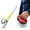 HAUTMEC 100ft/30m Tape Measure Long Measuring Tape Flexible PVC Fiberglass Dual Inch/Metric, Closed Reel Measure Tape, for Land Yard Distance Measurement, and Construction 25061-3