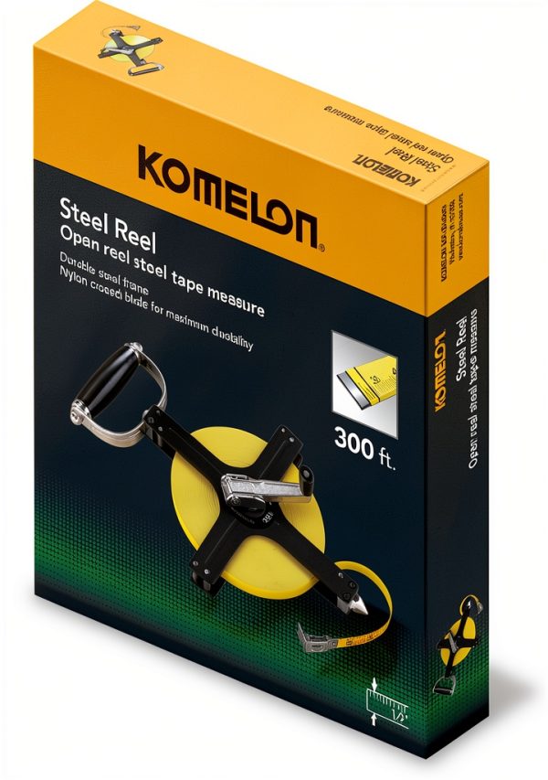 Komelon N6300 300-Feet Open Reel Metal Frame Tape Measure-1